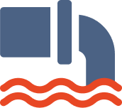 Ícone de instalação de tubulações de água e esgoto