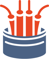 Ícone de instalação de cabos de fibra óptica e linhas de comunicação